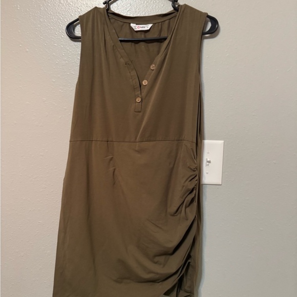 Olive Green Sleeveless Dress
